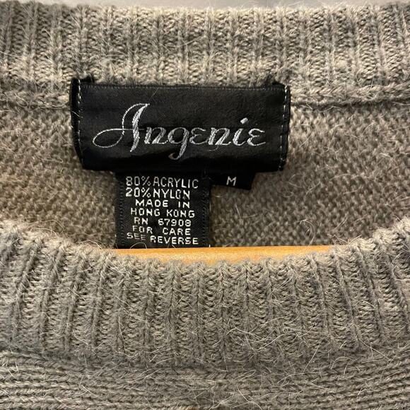 Vintage 80s Angenie Sequin & Fur Sweater | Statement Glam, Womens M, EUC, RARE - Picture 6 of 9